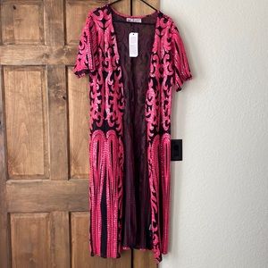 Hot pink sequin duster